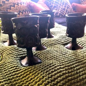 Mid century black goblets